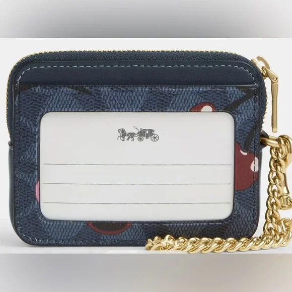 Coach Blue and Pink Wallet with Cherry Print - Picture 2 of 4